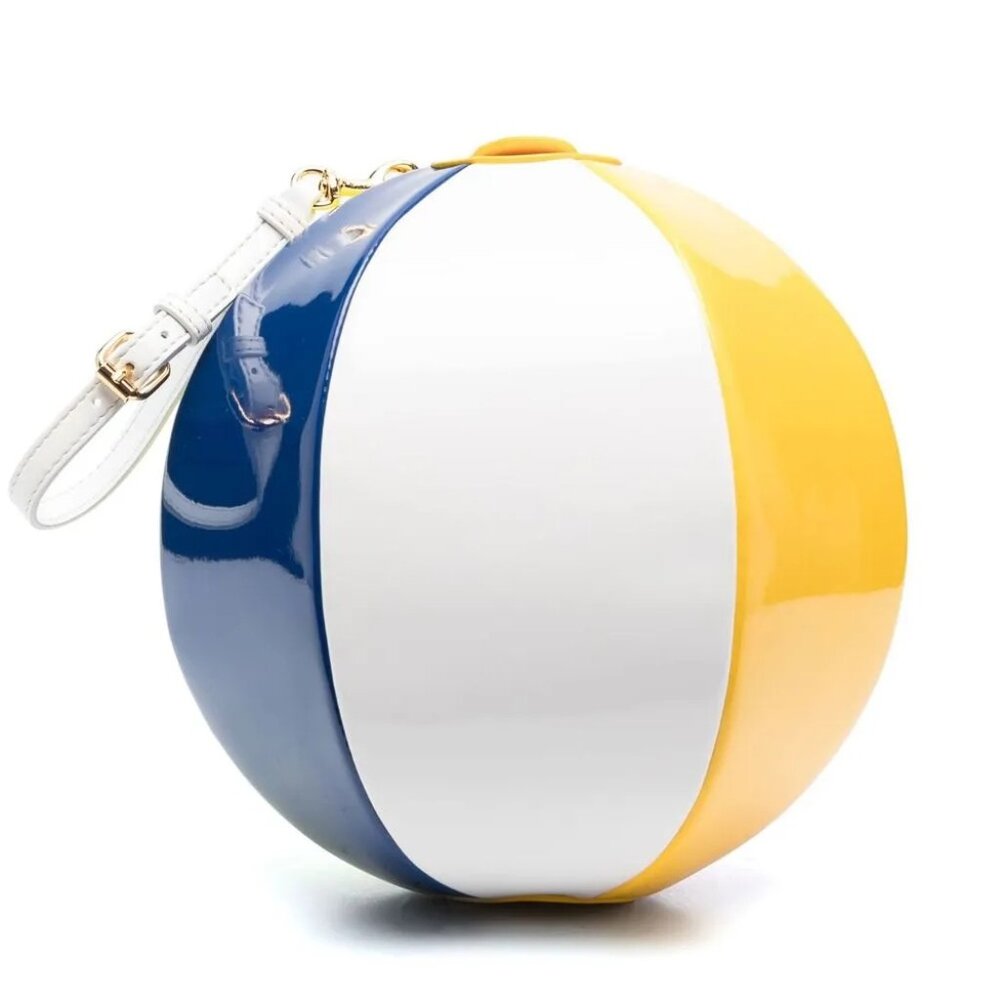 SOLD! SS23 MOSCHINO Couture Jeremy Scott Multicolor Beach Ball Wristlet Bag